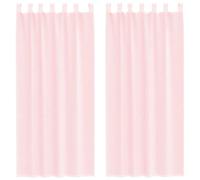 vidaXL Rideaux en Voile avec Boucles 2 pcs Rose Clair 140x245 cm, Rideau en Filet, Rideau Transparent, Voile de fenêtre, Traitement de fenêtre