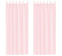 vidaXL Rideaux en Voile avec Boucles 2 pcs Rose Clair 140x260 cm, Rideau en Filet, Rideau Transparent, Voile de fenêtre, Traitement de fenêtre