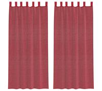 vidaXL Rideaux en Voile avec Boucles 2 pcs Rouge Bordeaux 140x245 cm, Rideau en Filet, Rideau Transparent, Voile de fenêtre, Traitement de fenêtre