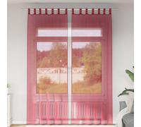 Vidaxl Rideaux En Voile Avec Boucles 2 Pcs Rouge Bordeaux 140x260 Cm