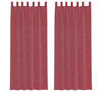 Vidaxl Rideaux En Voile Avec Boucles 2 Pcs Rouge Bordeaux 140x260 Cm