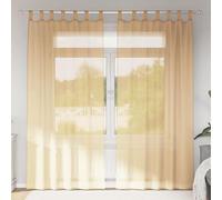 Vidaxl Rideaux En Voile Avec Boucles 2 Pcs Sable 140x225 Cm