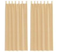 Vidaxl Rideaux En Voile Avec Boucles 2 Pcs Sable 140x245 Cm