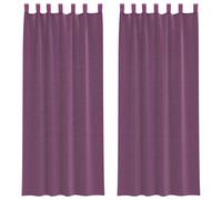 vidaXL Rideaux en Voile avec Boucles 2 pcs Violet 140x260 cm, Rideau en Filet, Rideau Transparent, Voile de fenêtre, Traitement de fenêtre