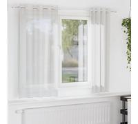 Vidaxl Rideaux En Voile Avec ?illets 2 Pcs Blanc