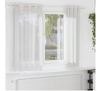 vidaXL Rideaux en voile avec œillets, 2 pièces blanches, transparents en filet