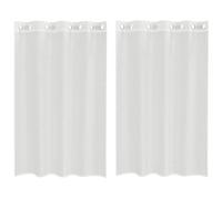 vidaXL Rideaux en Voile avec œillets 2 pcs Blanc, Rideau en Filet, Rideau Transparent, Voile de fenêtre, Traitement de fenêtre