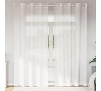 vidaXL Rideaux en Voile avec œillets 2 pcs Blanc, Rideau en Filet, Rideau Transparent, Voile de fenêtre, Traitement de fenêtre