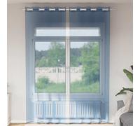 vidaXL Rideaux en Voile avec œillets 2 pcs Bleu Royal, Rideau en Filet, Rideau Transparent, Voile de fenêtre, Traitement de fenêtre