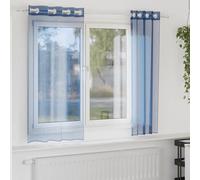 Vidaxl Rideaux En Voile Avec ?illets 2 Pcs Bleu Royal