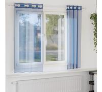vidaXL Rideaux en Voile avec œillets 2 pcs Bleu Royal, Rideau en Filet, Rideau Transparent, Voile de fenêtre, Traitement de fenêtre