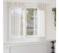 vidaXL Rideaux en Voile avec œillets 2 pcs crème 140x140 cm, Rideau en Filet, Rideau Transparent, Voile de fenêtre, Traitement de fenêtre