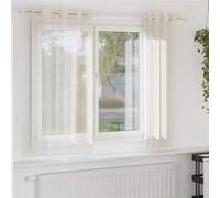 vidaXL Rideaux en voile avec œillets - 2 pièces crème 140 x 140 cm