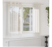 vidaXL Voile Rideaux avec oeillets 2 pcs. Crème 140x175 cm