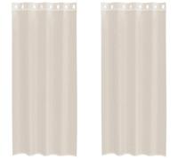 vidaXL Rideaux en Voile avec œillets 2 pcs crème 140x225 cm, Rideau en Filet, Rideau Transparent, Voile de fenêtre, Traitement de fenêtre