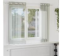 Vidaxl Rideaux En Voile Avec ?illets 2 Pcs Gris Clair 140x175 Cm