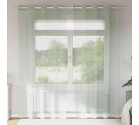 Vidaxl Rideaux En Voile Avec ?illets 2 Pcs Gris Clair 140x225 Cm