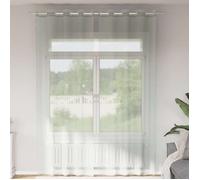 vidaXL Rideaux en voile avec œillets 2 pcs Gris clair 140x300 cm