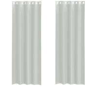 vidaXL Rideaux en Voile avec œillets 2 pcs Gris Clair 140x300 cm, Rideau en Filet, Rideau Transparent, Voile de fenêtre, Traitement de fenêtre