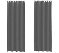 vidaXL Rideaux en Voile avec œillets 2 pcs Gris foncé 140x260 cm, Rideau en Filet, Rideau Transparent, Voile de fenêtre, Traitement de fenêtre