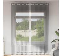 Vidaxl Rideaux En Voile Avec ?illets 2 Pcs Gris Foncé 140x300 Cm