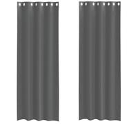 vidaXL Rideaux en Voile avec œillets 2 pcs Gris foncé 140x300 cm, Rideau en Filet, Rideau Transparent, Voile de fenêtre, Traitement de fenêtre