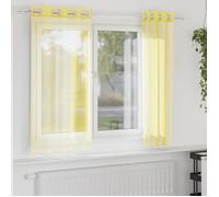vidaXL Voile Rideaux avec oeillets 2 pcs. Jaune