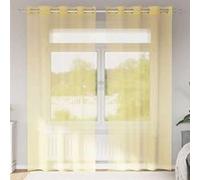 vidaXL Rideaux en voile transparents avec œillets – 2 pièces – Jaune