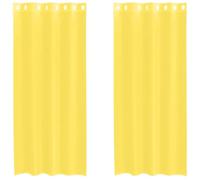 vidaXL Rideaux en Voile avec œillets 2 pcs Jaune, Rideau en Filet, Rideau Transparent, Voile de fenêtre, Traitement de fenêtre