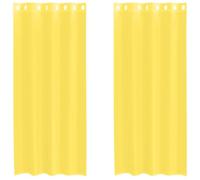 vidaXL Rideaux en Voile avec œillets 2 pcs Jaune, Rideau en Filet, Rideau Transparent, Voile de fenêtre, Traitement de fenêtre