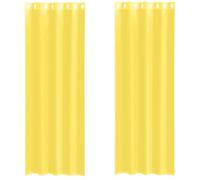 vidaXL Rideaux en Voile avec œillets 2 pcs Jaune, Rideau en Filet, Rideau Transparent, Voile de fenêtre, Traitement de fenêtre