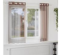 Vidaxl Rideaux En Voile Avec ?illets 2 Pcs Marron 140x175 Cm