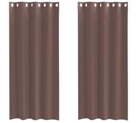 Vidaxl Rideaux En Voile Avec ?illets 2 Pcs Marron 140x245 Cm