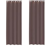 vidaXL Rideaux en voile transparents avec œillets Lot de 2 Marron 140x260 cm