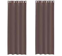 vidaXL Rideaux en Voile avec œillets 2 pcs Marron 140x260 cm, Rideau en Filet, Rideau Transparent, Voile de fenêtre, Traitement de fenêtre