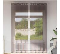 Vidaxl Rideaux En Voile Avec ?illets 2 Pcs Marron 140x300 Cm