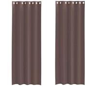 Vidaxl Rideaux En Voile Avec ?illets 2 Pcs Marron 140x300 Cm