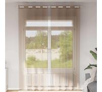 Vidaxl Rideaux En Voile Avec ?illets 2 Pcs Marron Clair