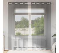 Vidaxl Rideaux En Voile Avec ?illets 2 Pcs Marron Clair