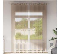 vidaXL Rideaux en voile avec œillets – 2 pcs Marron clair, voile transparent
