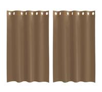 vidaXL Rideaux en Voile avec œillets 2 pcs Marron Clair, Rideau en Filet, Rideau Transparent, Voile de fenêtre, Traitement de fenêtre