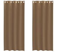 vidaXL Rideaux en Voile avec œillets 2 pcs Marron Clair, Rideau en Filet, Rideau Transparent, Voile de fenêtre, Traitement de fenêtre