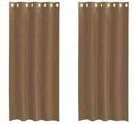 Vidaxl Rideaux En Voile Avec ?illets 2 Pcs Marron Clair