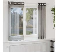 Vidaxl Rideaux En Voile Avec ?illets 2 Pcs Noir 140x140 Cm