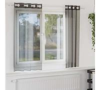 vidaXL Voile Rideaux avec œillets 2 pcs. noir 140x175 cm