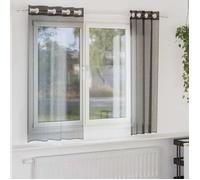 vidaXL Rideaux en voile avec œillets 2 pcs noir 140x175 cm, rideau en filet, rideau transparent, voile de fenêtre, 4102060