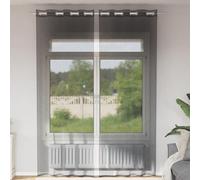 Vidaxl Rideaux En Voile Avec ?illets 2 Pcs Noir 140x260 Cm