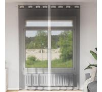 Vidaxl Rideaux En Voile Avec ?illets 2 Pcs Noir 140x300 Cm