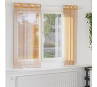 vidaXL Rideaux en Voile avec œillets 2 pcs Orange 140x175 cm, Rideau en Filet, Rideau Transparent, Voile de fenêtre, Traitement de fenêtre