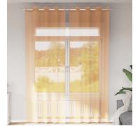 vidaXL Rideaux en voile 4102094 avec œillets, 2 pièces orange 140x300 cm, transparent